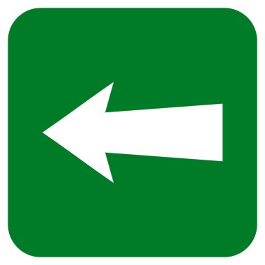 Düz sol ok vektör simgesi kare