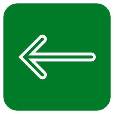 Düz sol ok vektör simgesi kare