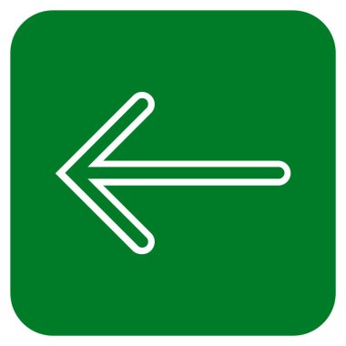 Düz sol ok vektör simgesi kare