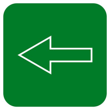 Düz sol ok vektör simgesi kare