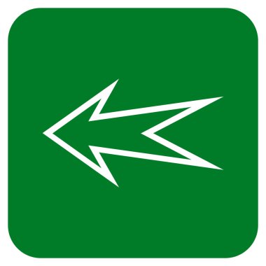 Düz sol ok vektör simgesi kare