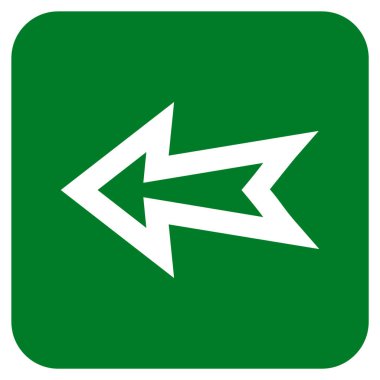 Düz sol ok vektör simgesi kare