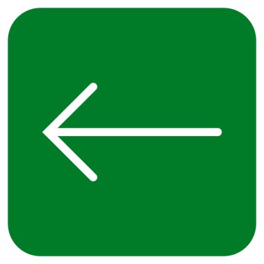 Düz sol ok vektör simgesi kare