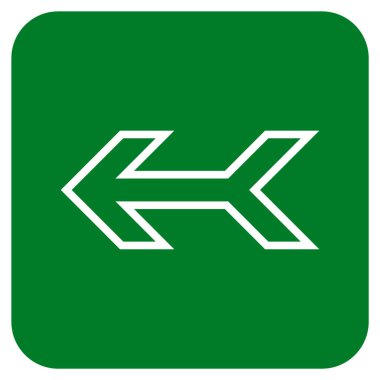 Düz sol ok vektör simgesi kare