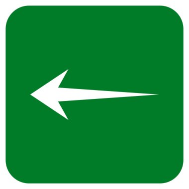 Düz sol ok vektör simgesi kare