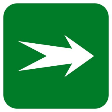 Ok sağ düz vektör simgesi kare