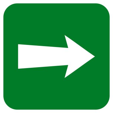 Ok sağ düz vektör simgesi kare