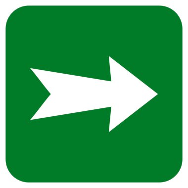 Ok sağ düz vektör simgesi kare