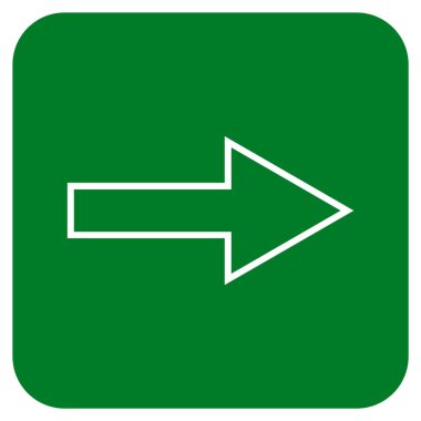 Ok sağ düz vektör simgesi kare