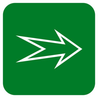 Ok sağ düz vektör simgesi kare