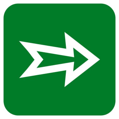 Ok sağ düz vektör simgesi kare