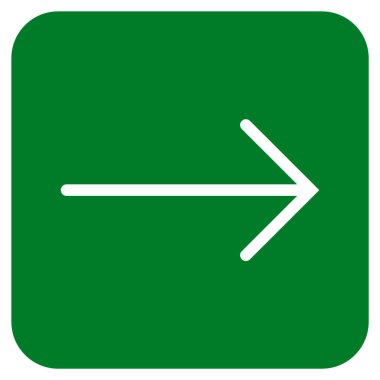 Ok sağ düz vektör simgesi kare