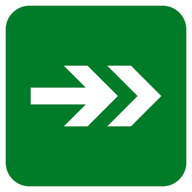 Ok sağ düz vektör simgesi kare