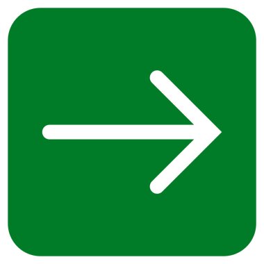 Ok sağ düz vektör simgesi kare