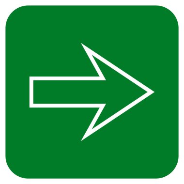 Ok sağ düz vektör simgesi kare