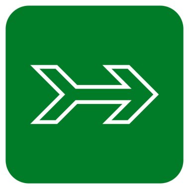 Ok sağ düz vektör simgesi kare