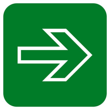 Ok sağ düz vektör simgesi kare