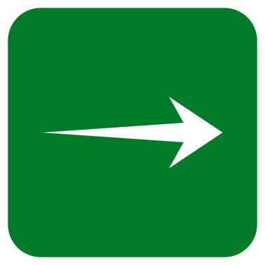 Ok sağ düz vektör simgesi kare