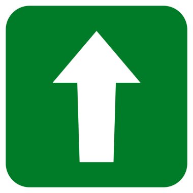 Düz yukarı ok vektör simgesi kare