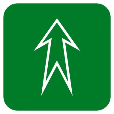 Düz yukarı ok vektör simgesi kare