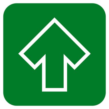 Düz yukarı ok vektör simgesi kare