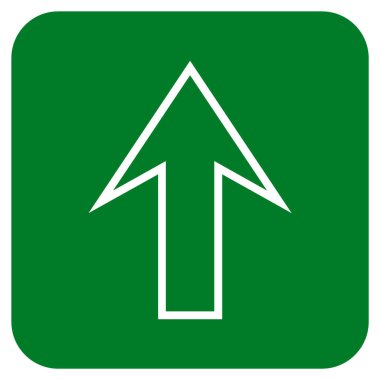 Düz yukarı ok vektör simgesi kare