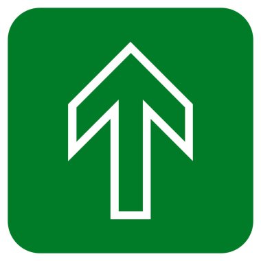 Düz yukarı ok vektör simgesi kare