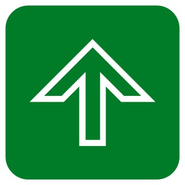 Düz yukarı ok vektör simgesi kare