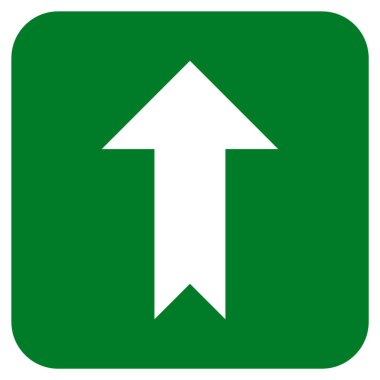 Düz yukarı ok vektör simgesi kare