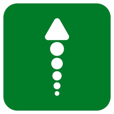 Düz yukarı ok vektör simgesi kare