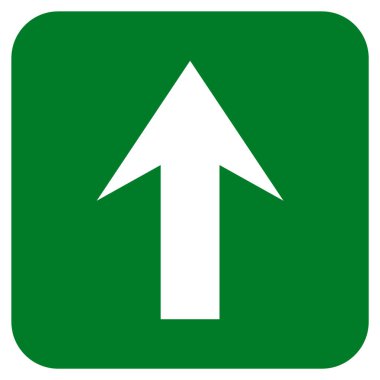 Düz yukarı ok vektör simgesi kare