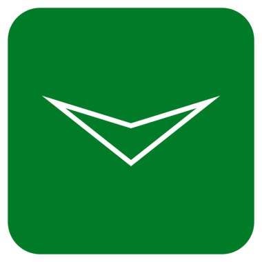 Vektör simge düz aşağı ok ucu kare