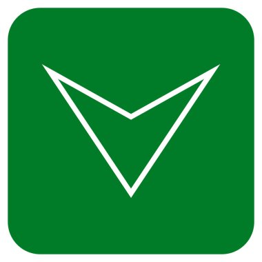 Vektör simge düz aşağı ok ucu kare