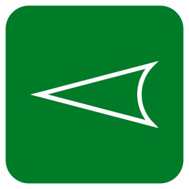 Vektör simge düz sol ok ucu kare