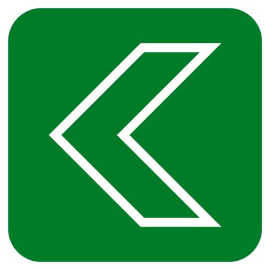 Vektör simge düz sol ok ucu kare