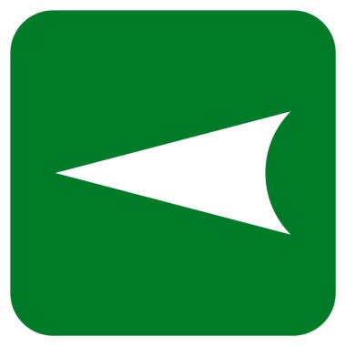 Vektör simge düz sol ok ucu kare