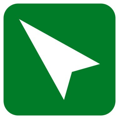 Ok ucu sol yukarı düz kare vektör simgesi