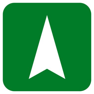 Vektör simge düz yukarı ok ucu kare