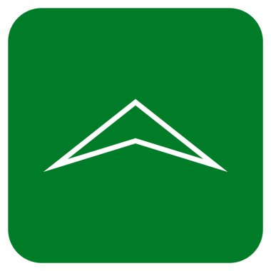 Vektör simge düz yukarı ok ucu kare