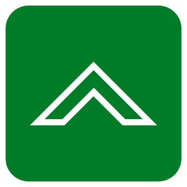 Vektör simge düz yukarı ok ucu kare