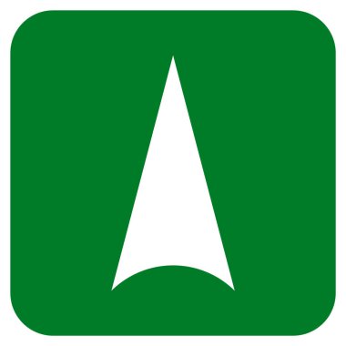 Vektör simge düz yukarı ok ucu kare