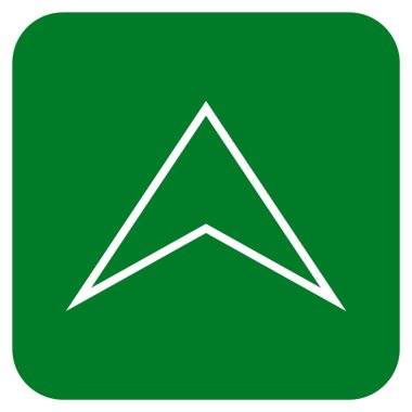 Vektör simge düz yukarı ok ucu kare