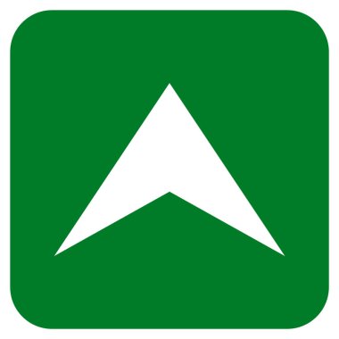 Vektör simge düz yukarı ok ucu kare