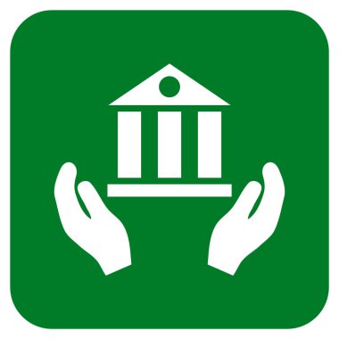 Vektör simge banka hizmet düz kare