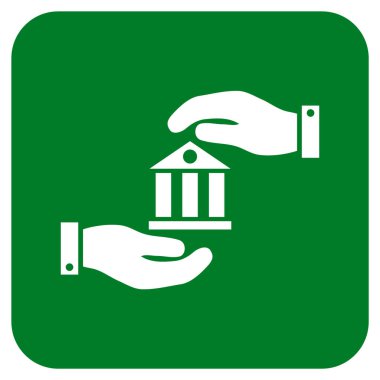 Vektör simge banka hizmet düz kare