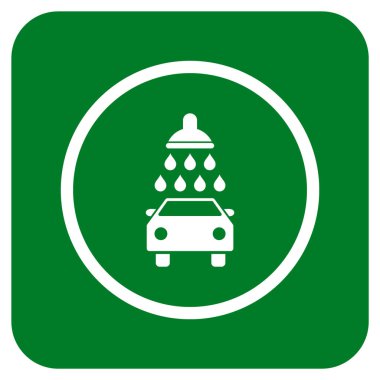 Araba duş düz kare vektör simgesi