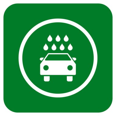 Araba duş düz kare vektör simgesi