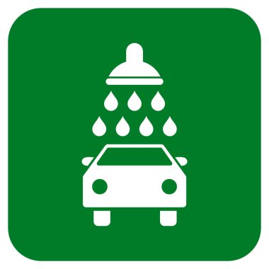 Araba duş düz kare vektör simgesi