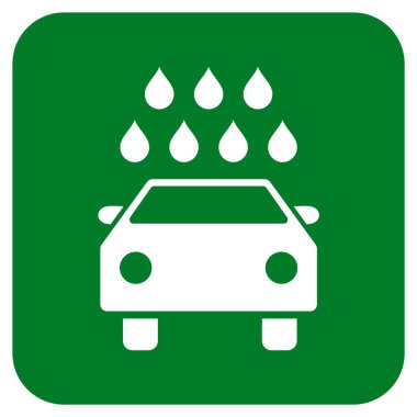 Araba duş düz kare vektör simgesi