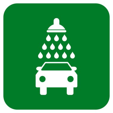 Araba duş düz kare vektör simgesi